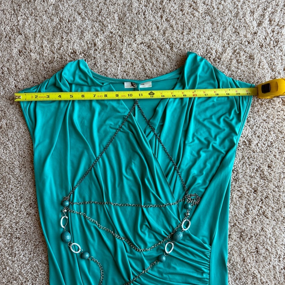 Carpe Diem Women’s Elegant Teal Size L Dress Glam Party *Missing Size Tag* - Picture 6 of 7